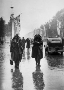 circa 1946:  The Victory Day Parade in London, which was marred by the rain.  (Photo by Keystone/Getty Images)